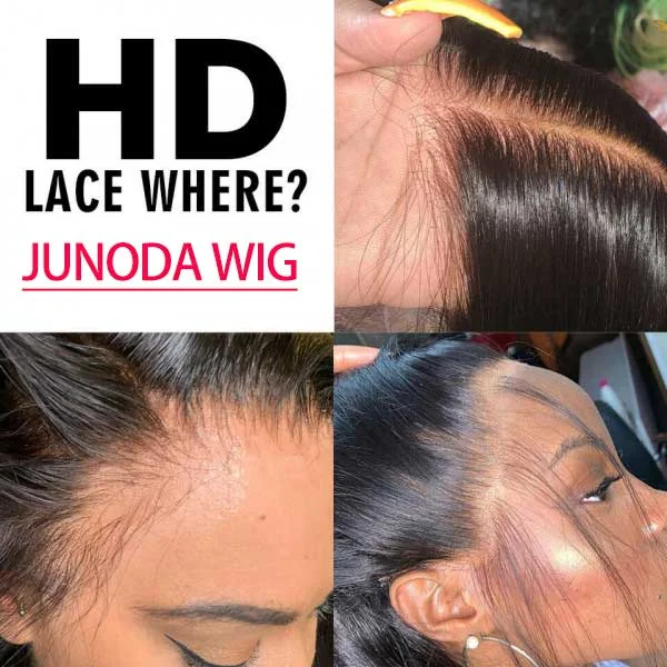 Junoda 5x5 13x4 13x6 Real HD Lace Wig Kinky Curly Human Hair Wigs Natural Hairline