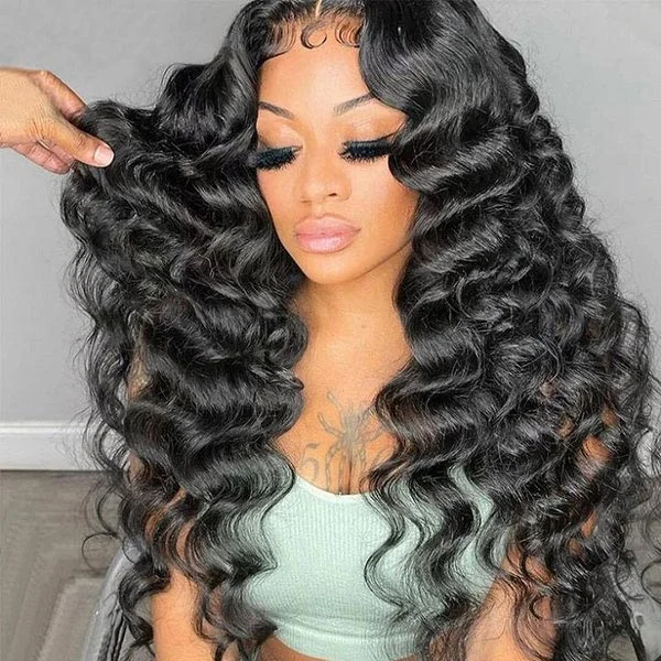 Junoda 5x5 HD Lace Loose Deep Wave Wear Go Glueless Wig Pre Cut Lace Breathable Quick Wig