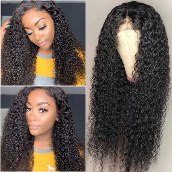 Junoda 5x5/13x4 Closure Wig Kinky Curly Transparent Lace Wig cs1