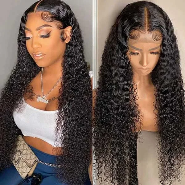 Junoda 6x6 Closure Wig Kinky Curly Transparent/HD Lace Wig Natural Deep Parting