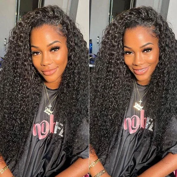 Junoda Kinky Curly 5x5 HD Lace Wig Wear & Go Pre Cut Bleached Glueless Lace Wig for Sale