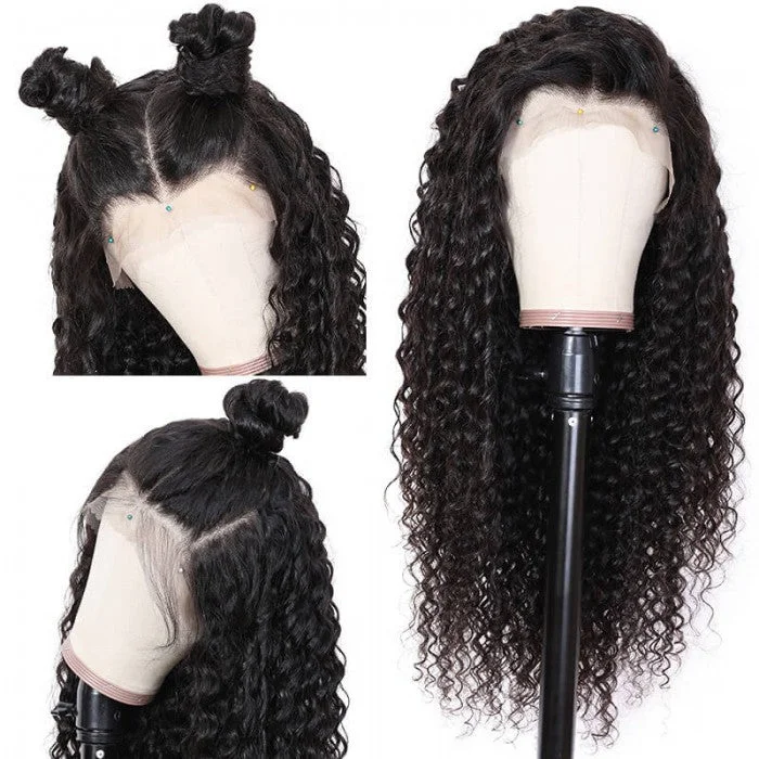 Junoda Deep Wave 13x4 Lace Front Wigs for African Women 180% Density Wig Pre Plucked Natural Hair Wigs