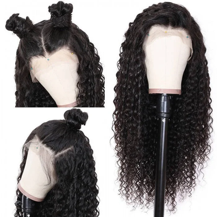 Junoda Deep Wave 13x4 Lace Front Wigs for African Women Wig Pre Plucked Natural Hair Wigs cs1