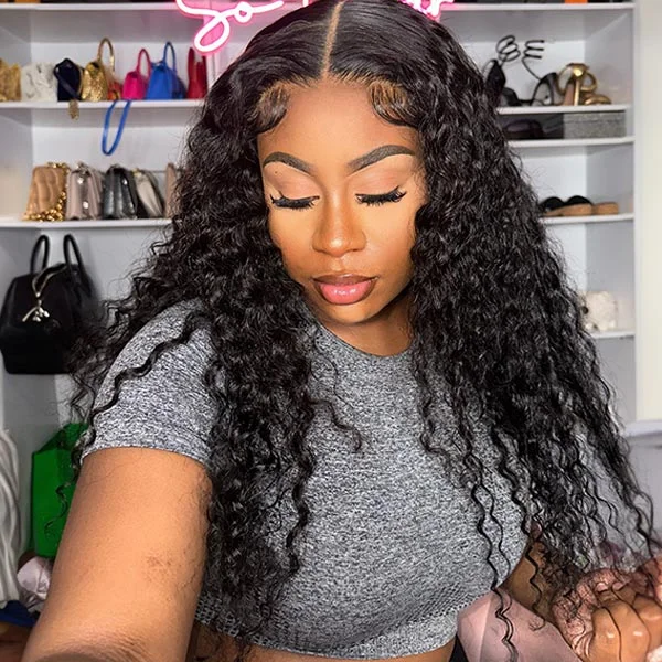 Junoda Deep Wave Curly Wear & Go Wig Quick Breathable Glueless Human Hair Lace Wig OnlyOneJess Obodo Oyinbo Tv Recommend