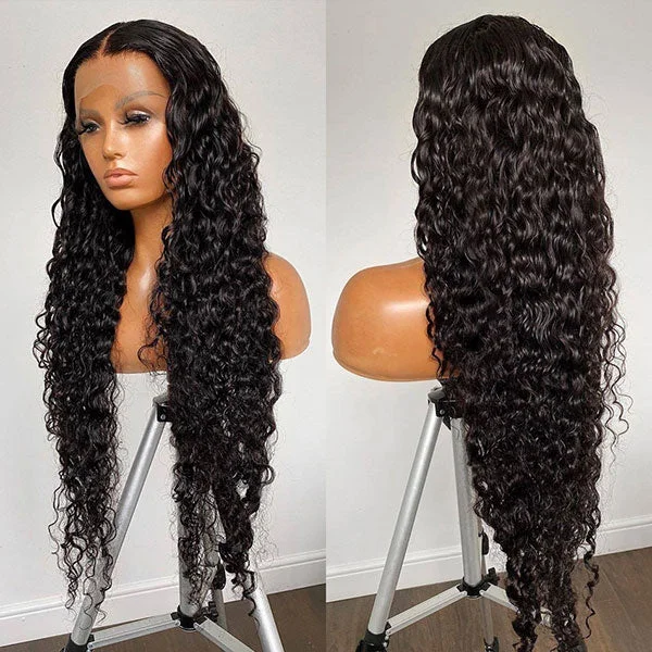 Junoda Hair Deep Wave 13x6 Lace Frontal Human Hair Wigs Preplucked Brazilian Hair