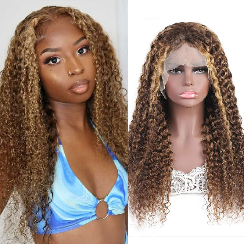 Junoda Hair Highlight Kinky Curly Human Hair Wigs