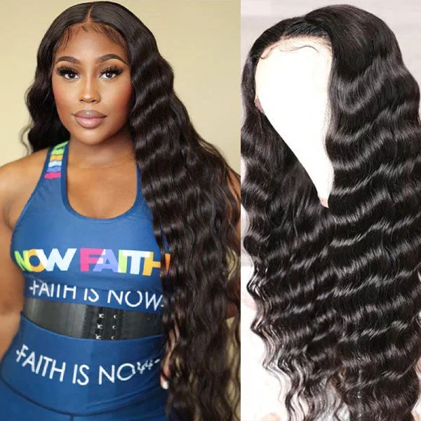 Junoda Loose Deep Wave 4C Kinny Edges 13x4 Frontal Wig Human Hair Wig Pre Plucked Mani Jean Recommend