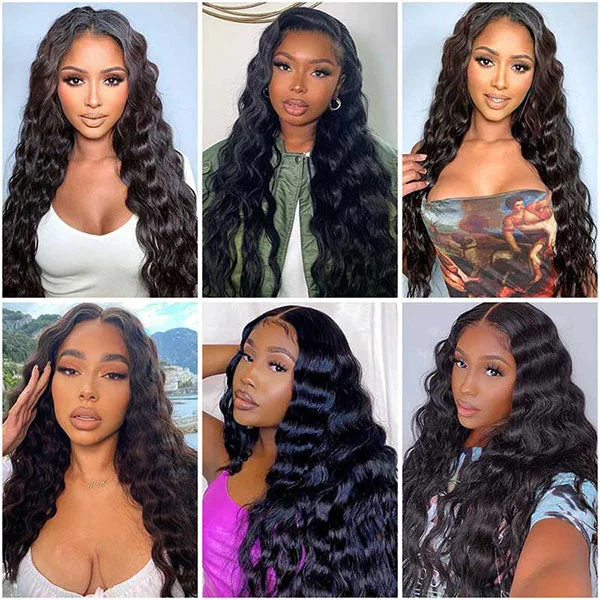 Junoda Loose Deep Wave 4C Kinny Edges 13x4 Frontal Wig Human Hair Wig Pre Plucked Mani Jean Recommend