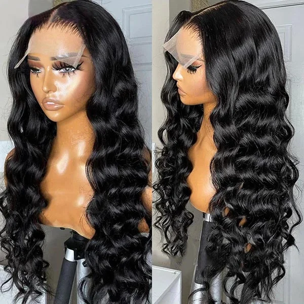 Junoda Hair Loose Deep Wave 5x5 Lace Closure Human Hair Wig Pre Plucked Brizlian Remy Hair