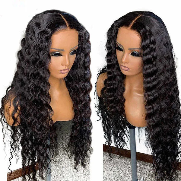 Junoda Hair Loose Deep Wave 5x5 Lace Closure Human Hair Wig Pre Plucked Brizlian Remy Hair