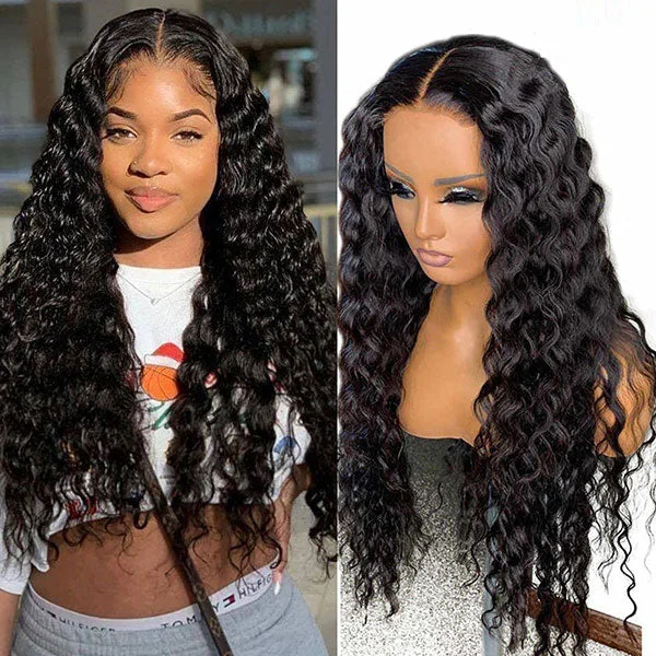 Junoda Hair Loose Deep Wave 5x5 Lace Closure Human Hair Wig Pre Plucked Brizlian Remy Hair