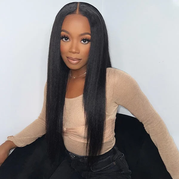 Junoda Kinky Straight Wear & Go Wig Pre-Cut 6x4.5 Lace Closure Glueless Human Hair Wigs ulovemegz Recommend