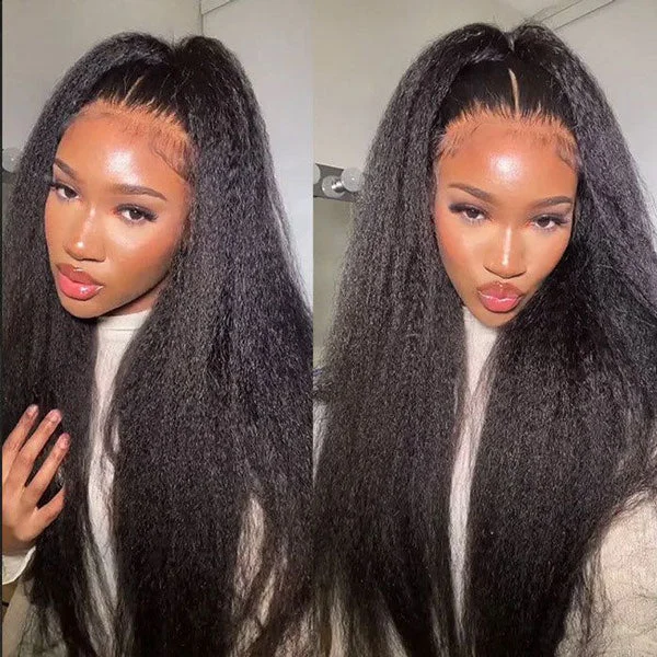 Junoda Kinky Straight Wear & Go Wig Pre-Cut 6x4.5 Lace Closure Glueless Human Hair Wigs ulovemegz Recommend