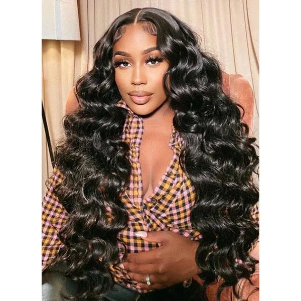 Junoda Loose Deep Wave 4x4 5x5 6x6 Lace Closure Wig Premade Human Hair Wigs