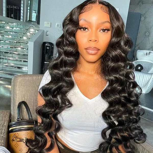 Junoda Loose Deep Wave 4x4 5x5 6x6 Lace Closure Wig Premade Human Hair Wigs