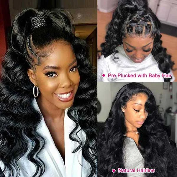 Junoda Loose Deep Wave 4x4 5x5 6x6 Lace Closure Wig Premade Human Hair Wigs