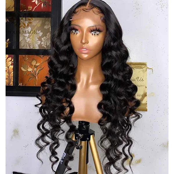 Junoda Loose Wave Lace Wig 100% Human Hair Wigs Bouncy Loose Curly 4x4 13x4 Wig