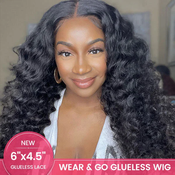 Junoda Pre Plucked Loose Deep Wave Wear & Go Pre-Cut Lace Glueless Wig Beginner Friendly