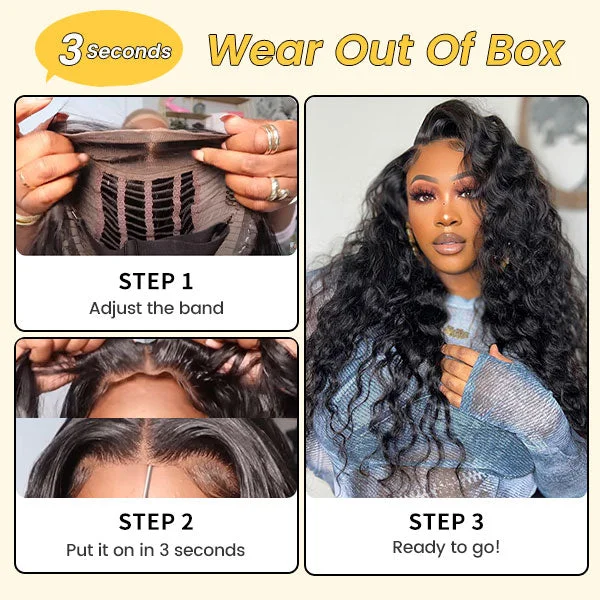 Junoda Pre Plucked Loose Deep Wave Wear & Go Pre-Cut Lace Glueless Wig Beginner Friendly