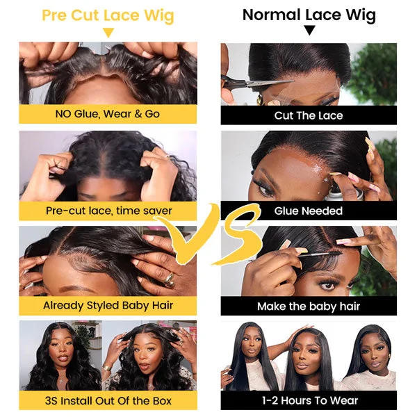 Junoda Pre Plucked Loose Deep Wave Wear & Go Pre-Cut Lace Glueless Wig Beginner Friendly