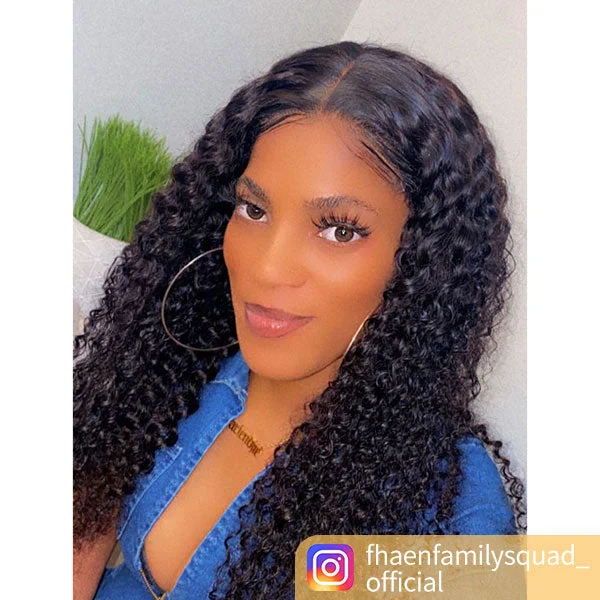 IVY Recommend Junoda Wig Kinky Curly Lace Closure Wigs Pre Plucked For Women