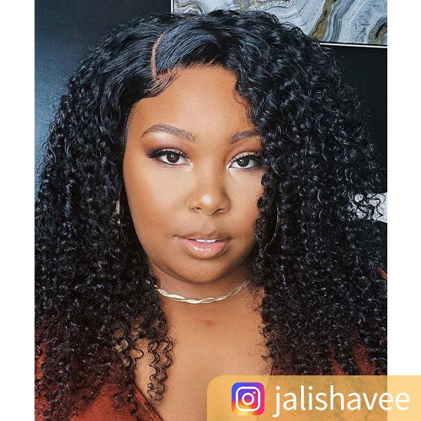 IVY Recommend Junoda Wig Kinky Curly Lace Closure Wigs Pre Plucked For Women