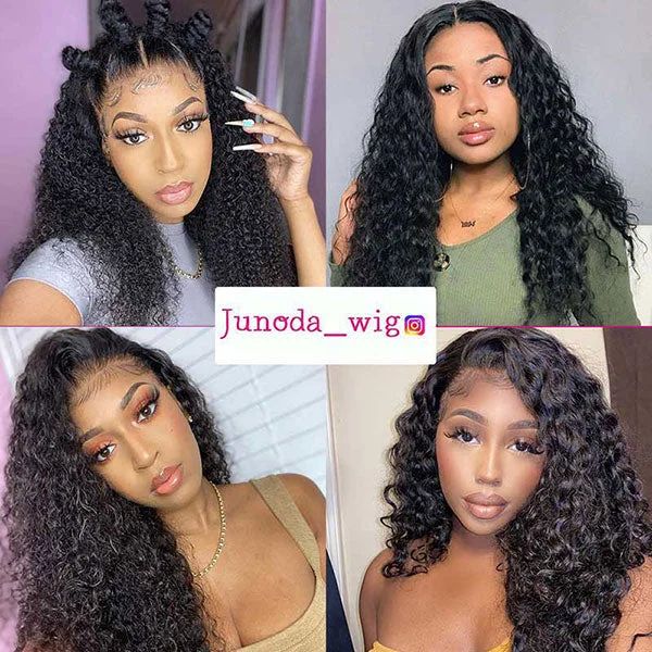 IVY Recommend Junoda Wig Kinky Curly Lace Closure Wigs Pre Plucked For Women