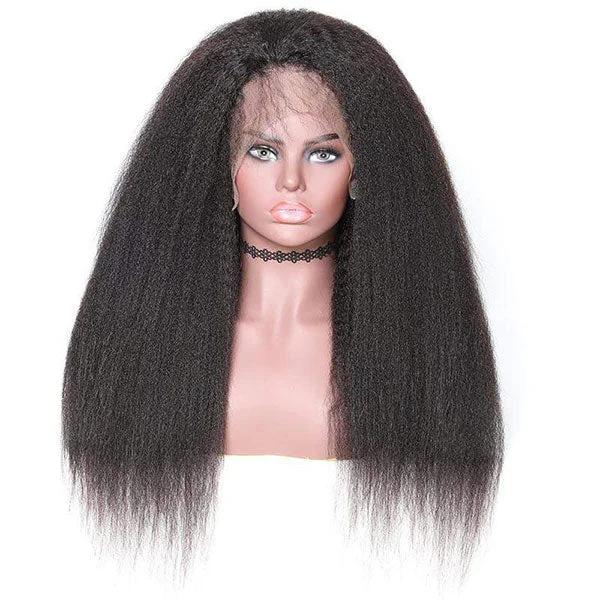 Junoda Wig Kinky Straight 13×6 Lace Frontal Wig Virgin Human Hair Wigs Malaysian Hair