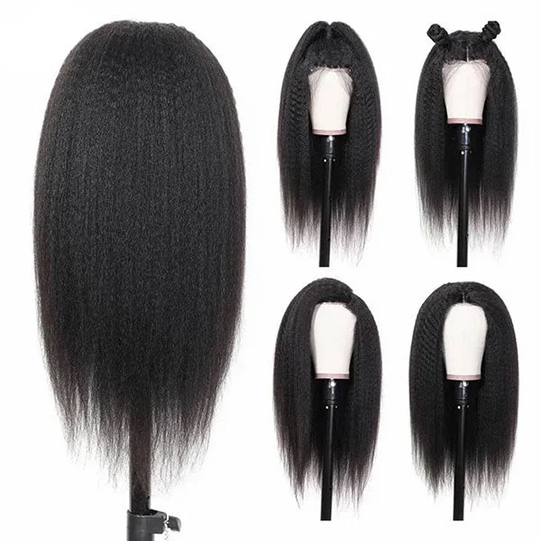 Junoda Wig Kinky Straight 13×6 Lace Frontal Wig Virgin Human Hair Wigs Malaysian Hair