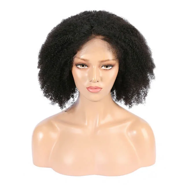 Junoda Yaki Curly 13x6 Human Hair Wig Transparent Lace Frontal Wigs