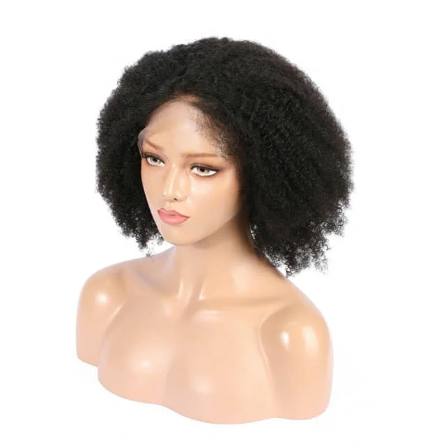 Junoda Yaki Curly 13x6 Human Hair Wig Transparent Lace Frontal Wigs