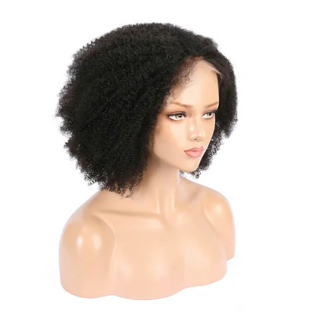 Junoda Yaki Curly 13x6 Human Hair Wig Transparent Lace Frontal Wigs