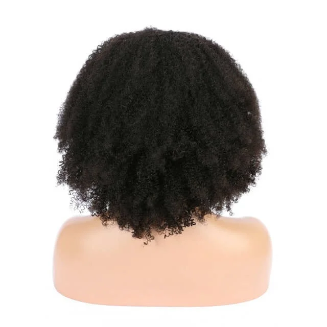 Junoda Yaki Curly 13x6 Human Hair Wig Transparent Lace Frontal Wigs