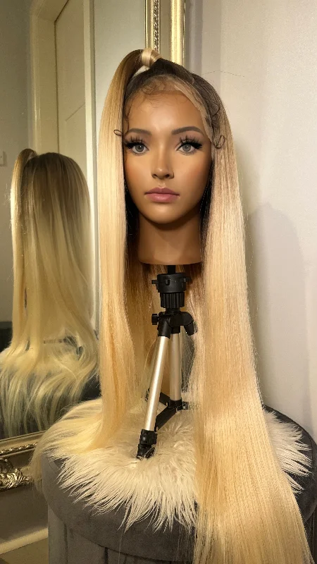 KENNEDY 36"" Ombre Blonde Pre Styled 13x4 360 Lace Wig