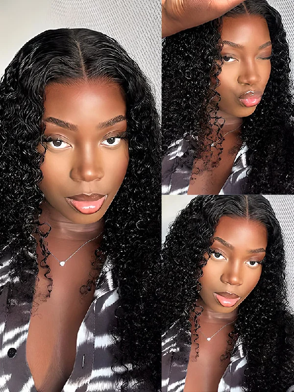 CurlyMe Virgin Human Hair Kinky Curly 13x4 Swiss HD Lace Wigs Pre Plucked