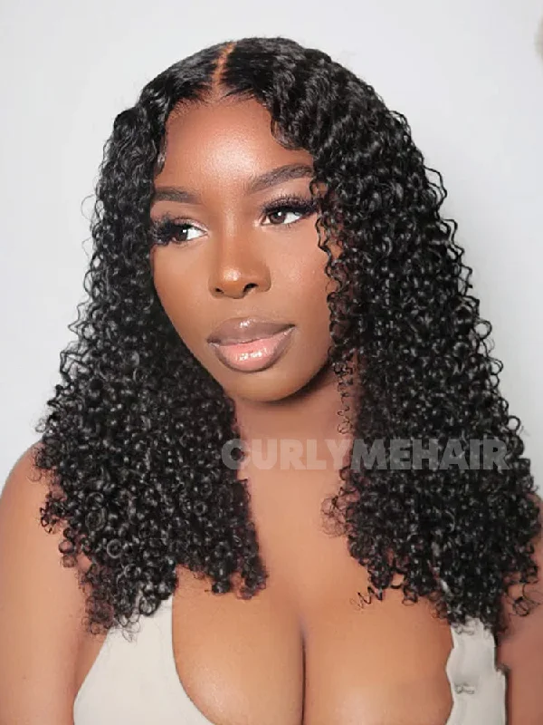 CurlyMe Virgin Human Hair Kinky Curly 13x4 Swiss HD Lace Wigs Pre Plucked