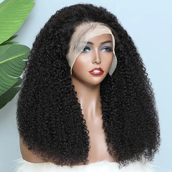 Kinky Curly 4C Edges Lace Frontal Wig Pink Danielle Glow Princesss Recommend Mongolian Virgin Human Hair Glueless Wigs Flash Deal