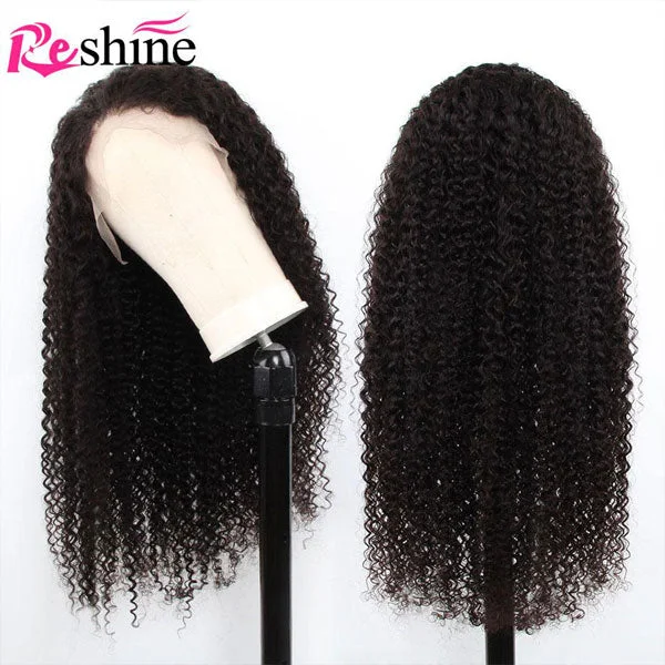 Reshine Hair Kinky Curly Human Hair Wigs 13x4 Lace Front Wigs With Baby Hair Curly Hair Wigs