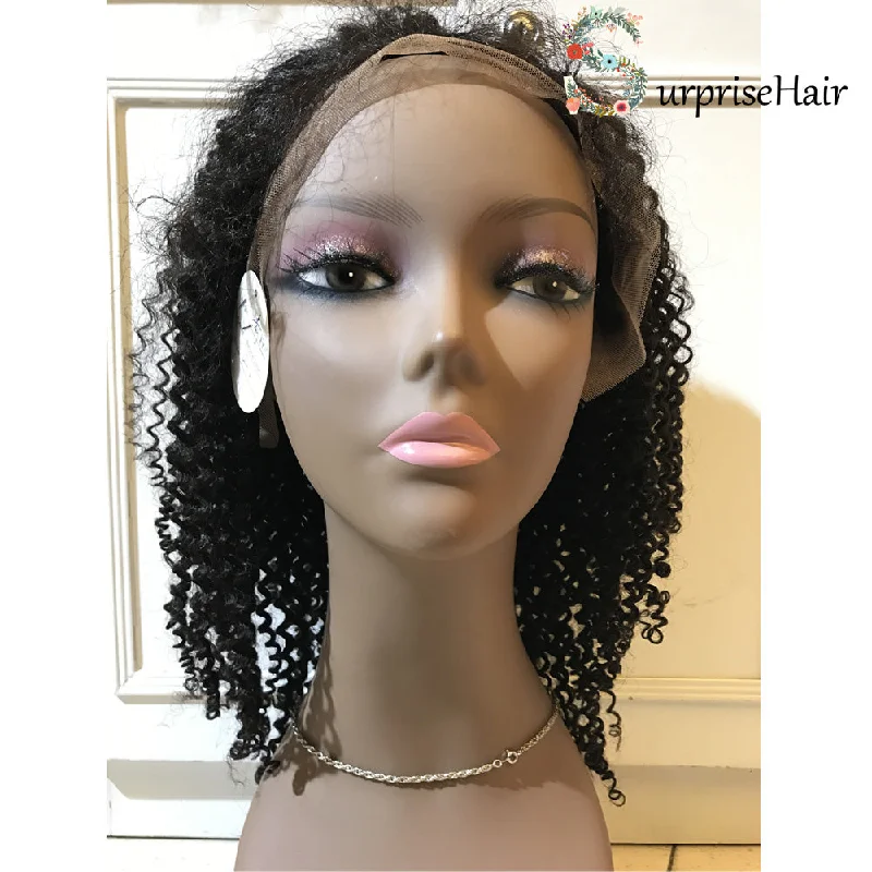 Best Kinky Curly Lace Front Wig Peruvian Human Hair for Black Women