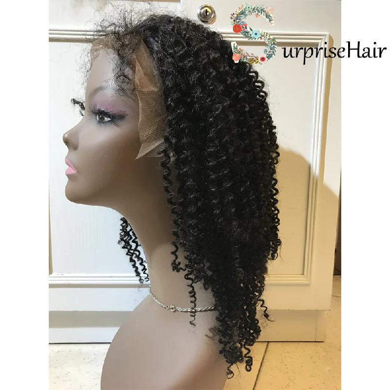 Best Kinky Curly Lace Front Wig Peruvian Human Hair for Black Women