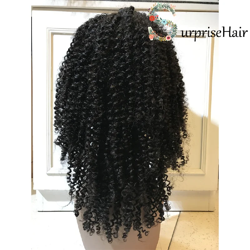 Best Kinky Curly Lace Front Wig Peruvian Human Hair for Black Women