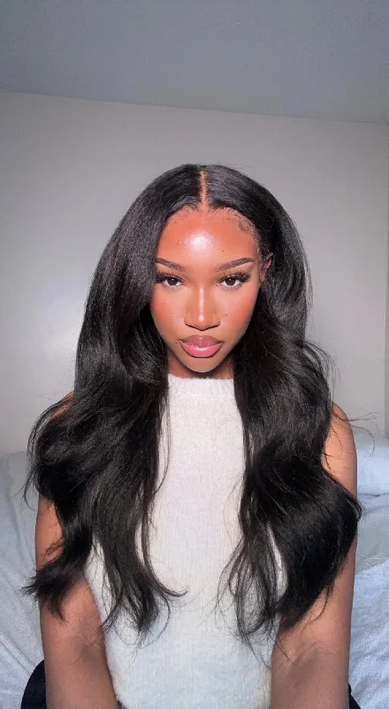 Kinky Straight Invisible HD Lace Front Wig