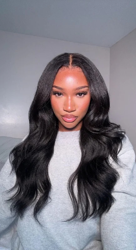 Kinky Straight Invisible HD Lace Front Wig