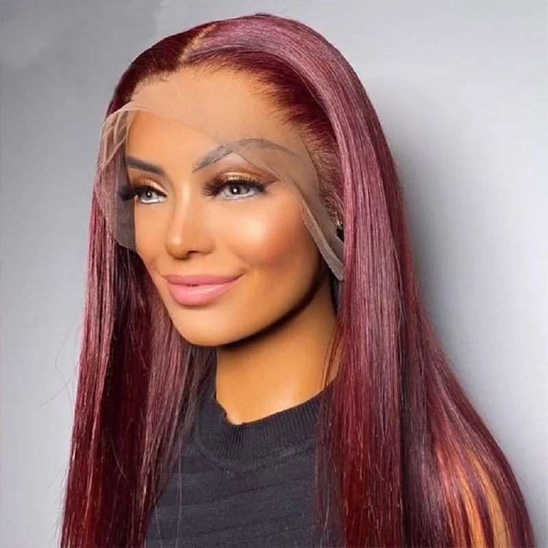 Lace Frontal Coco Burgundy Straight Wig