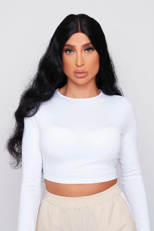 LEONIE 30"" Black Wavy Synthetic Lace Front Wig