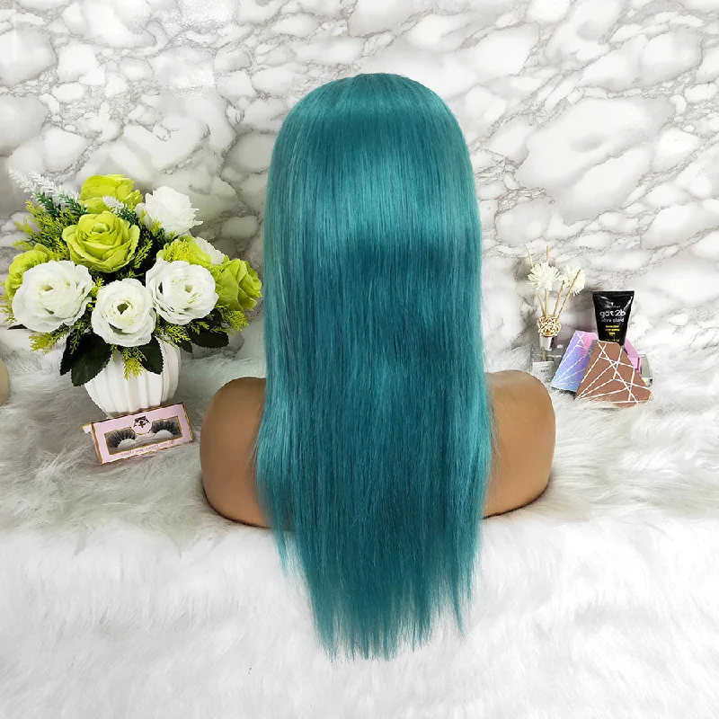 Light Blue Lace Front Wig Straight Human Hair 13x4 lace Wig Surprisehair