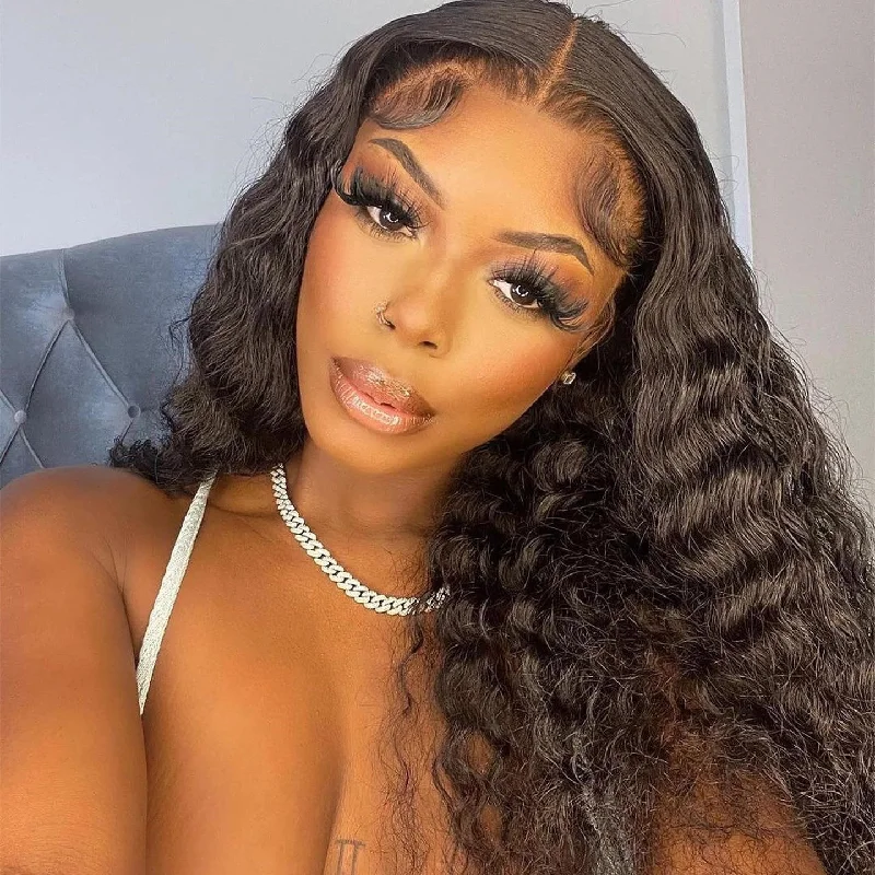 Limited Quantity Celebrity Deep Wave Full Lace Wig Natural Color