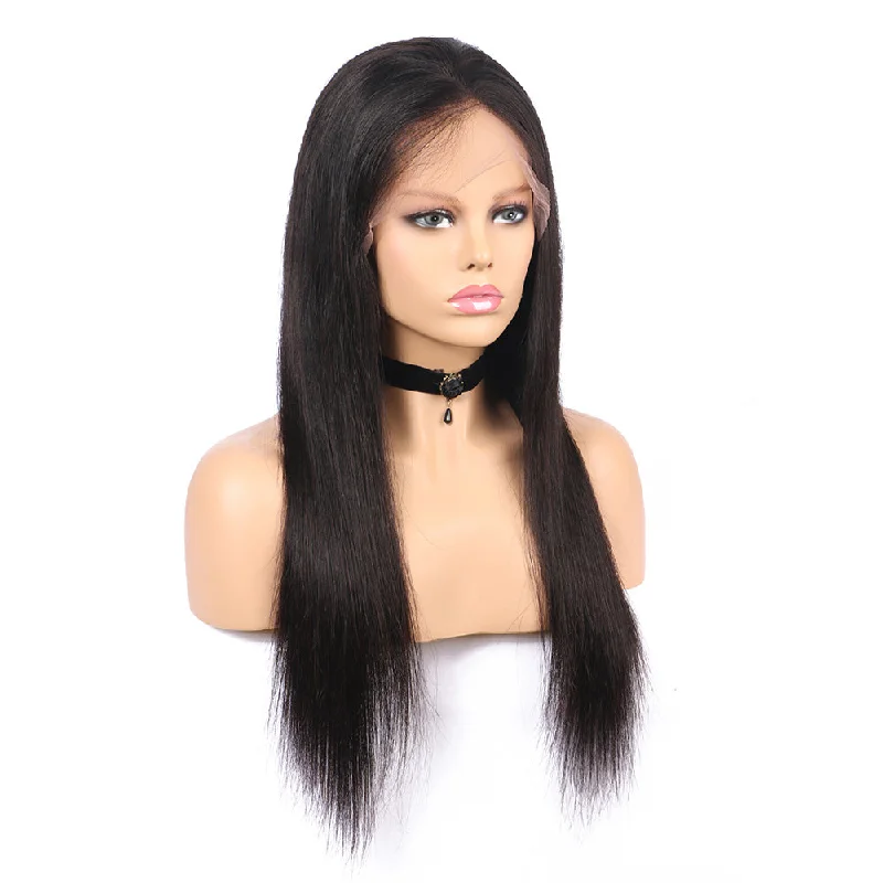 Long Straight 13x5 Lace Front Human Hair Wigs Brazilian Hair Pre Plucked With Baby Hair