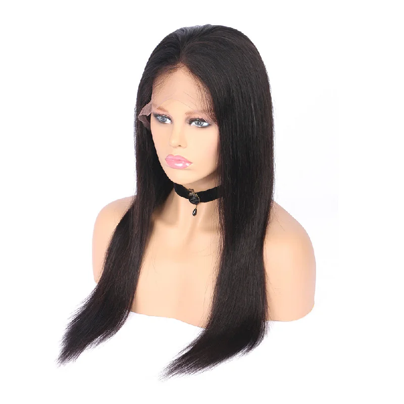 Long Straight 13x5 Lace Front Human Hair Wigs Brazilian Hair Pre Plucked With Baby Hair