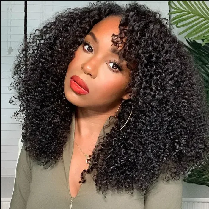 Kinky Curly 360 HD Transparent Lace Frontal Wigs Brazilian Vrvogue Hair